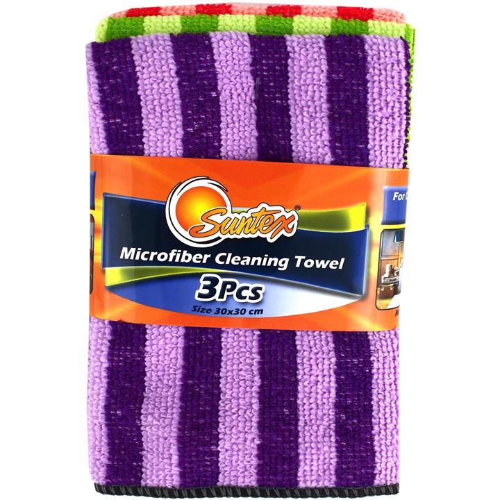 دستمال میکروفایبر راه راه 0X0 سانتکس 3 عددی